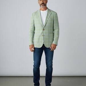 Men's Green Checkered Blazer